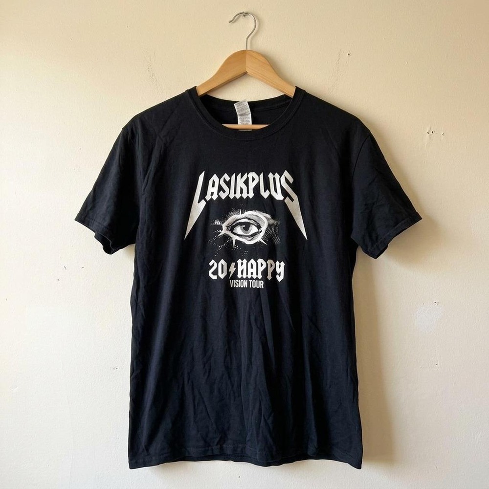 Y2K LasikPlus Shirt Mens Large Black Band Tee Tour‎ Metallica Parody